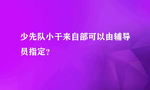 少先队小干来自部可以由辅导员指定？