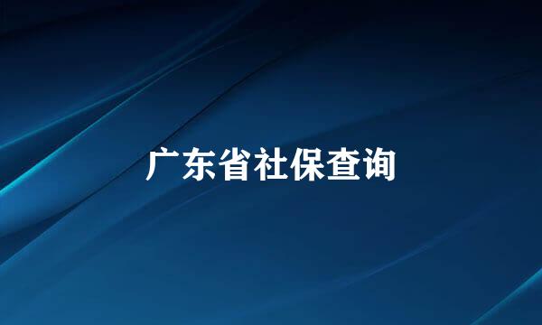 广东省社保查询