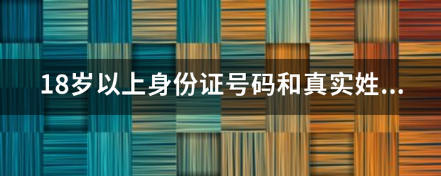 18岁以上身份证号码和真实姓名？