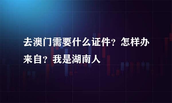 去澳门需要什么证件？怎样办来自？我是湖南人