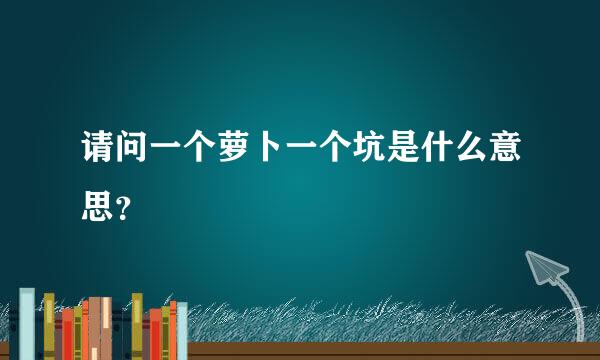 请问一个萝卜一个坑是什么意思？