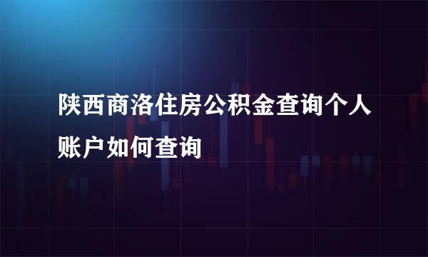 陕西商洛住房公积金查询个人账户如何查询