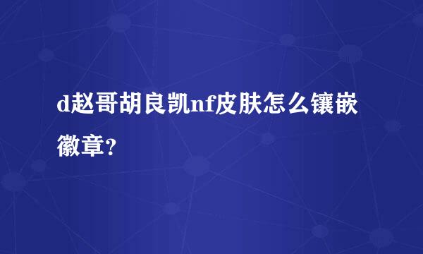 d赵哥胡良凯nf皮肤怎么镶嵌徽章？