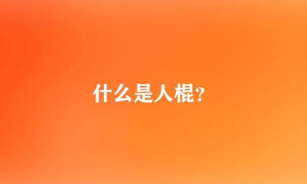 什么是人棍？