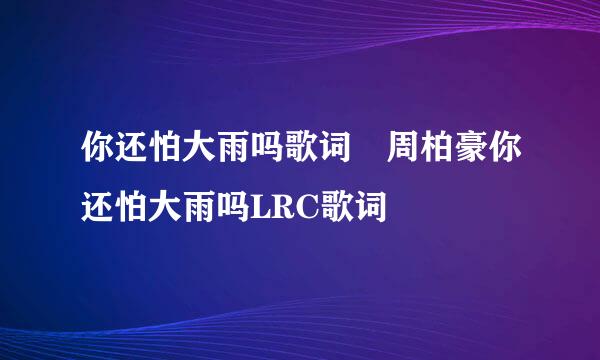 你还怕大雨吗歌词 周柏豪你还怕大雨吗LRC歌词