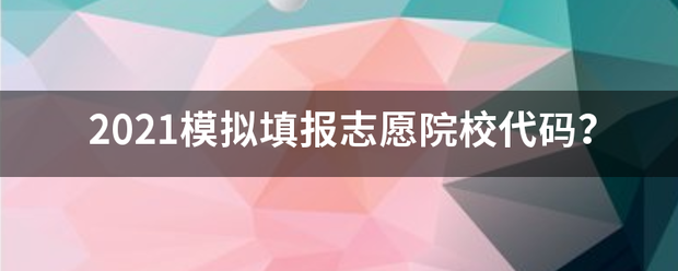 2021模拟填报志愿院校代码？