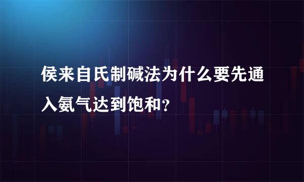 侯来自氏制碱法为什么要先通入氨气达到饱和？