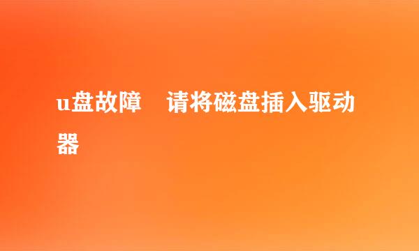 u盘故障 请将磁盘插入驱动器