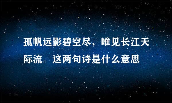 孤帆远影碧空尽，唯见长江天际流。这两句诗是什么意思