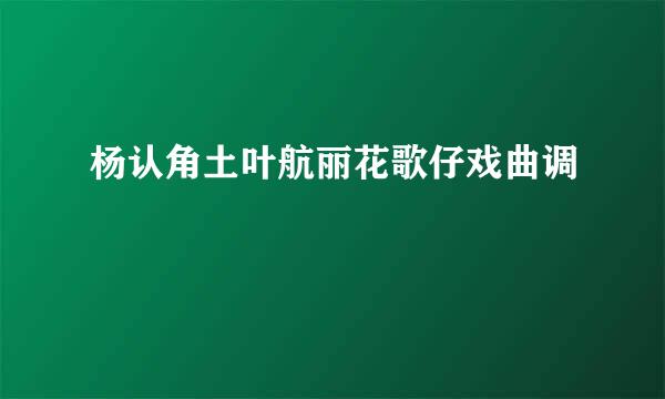 杨认角土叶航丽花歌仔戏曲调