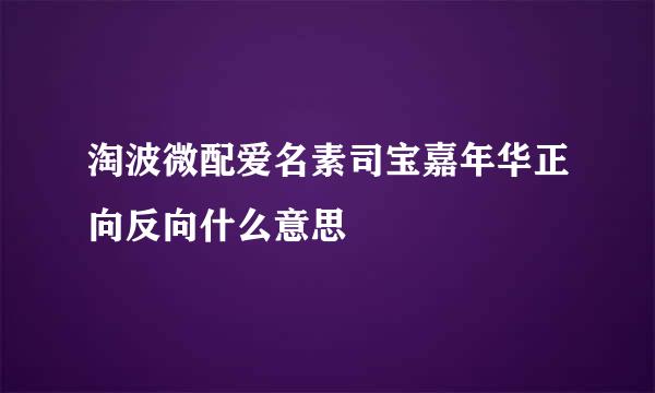 淘波微配爱名素司宝嘉年华正向反向什么意思