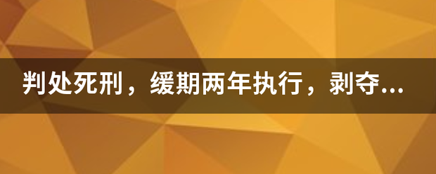 判处死刑，缓期两年执行，剥夺政治权利终身。是什么意思？最后不会死吧？