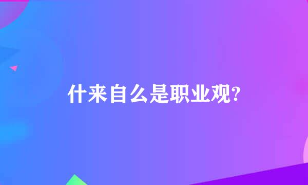 什来自么是职业观?