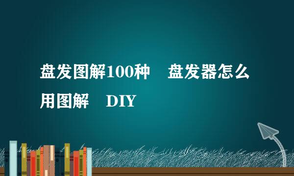 盘发图解100种 盘发器怎么用图解 DIY