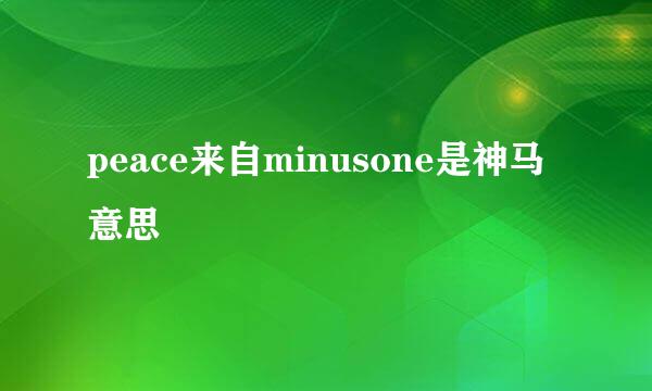 peace来自minusone是神马意思