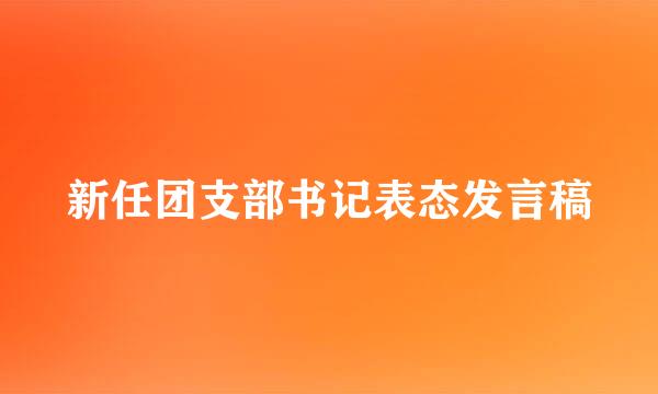 新任团支部书记表态发言稿