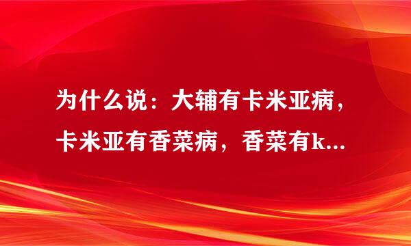 为什么说：大辅有卡米亚病，卡米亚有香菜病，香菜有kaji病，kaji有mamo病，mamo有神经病