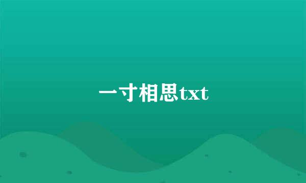 一寸相思txt