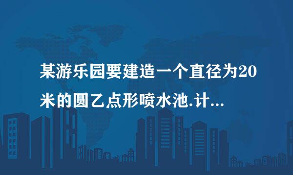 某游乐园要建造一个直径为20米的圆乙点形喷水池.计划在喷水池的周边安装一圈喷水创烟儿没信头,使喷出的水柱距池中心4米处