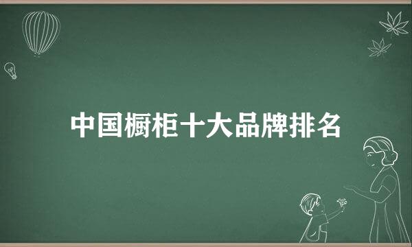 中国橱柜十大品牌排名