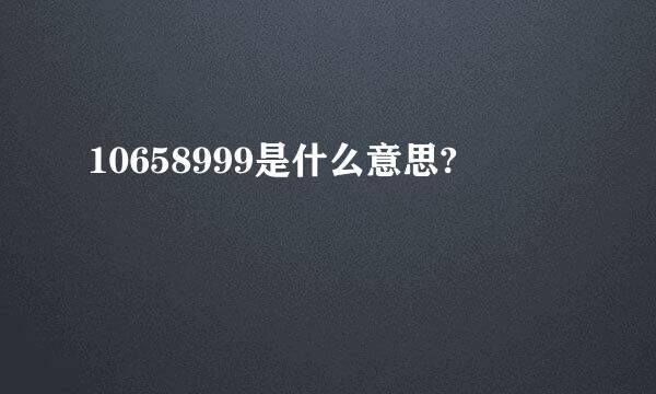 10658999是什么意思?