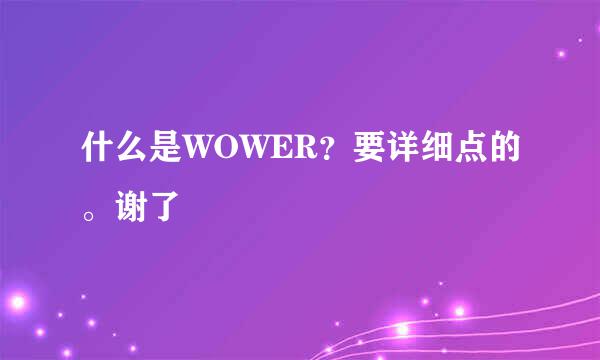 什么是WOWER？要详细点的。谢了