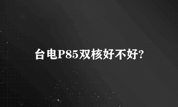 台电P85双核好不好?