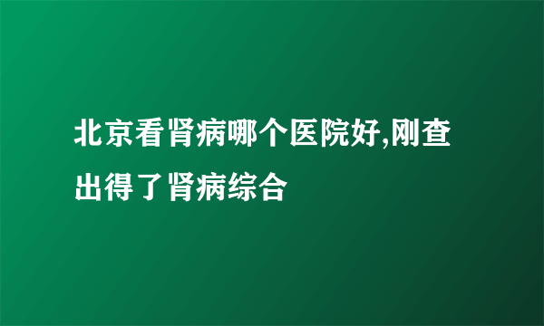 北京看肾病哪个医院好,刚查出得了肾病综合