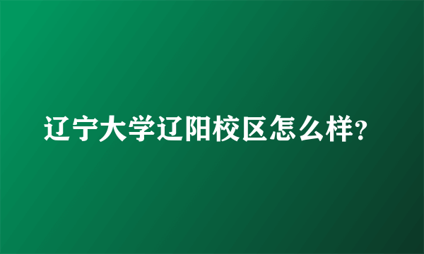 辽宁大学辽阳校区怎么样？