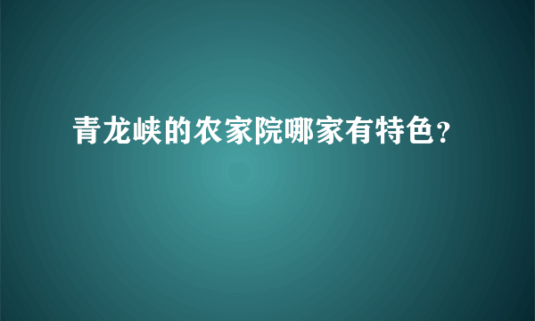 青龙峡的农家院哪家有特色？