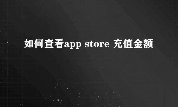 如何查看app store 充值金额