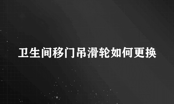 卫生间移门吊滑轮如何更换