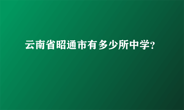 云南省昭通市有多少所中学？