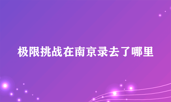 极限挑战在南京录去了哪里