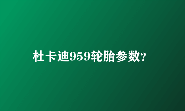 杜卡迪959轮胎参数？