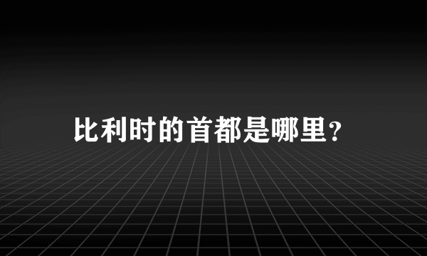 比利时的首都是哪里？