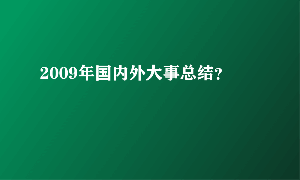 2009年国内外大事总结？