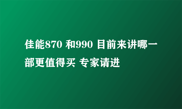 佳能870 和990 目前来讲哪一部更值得买 专家请进