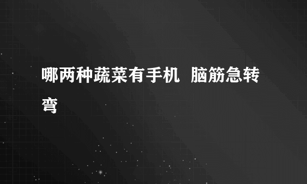 哪两种蔬菜有手机  脑筋急转弯