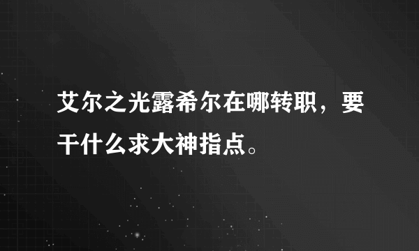 艾尔之光露希尔在哪转职，要干什么求大神指点。