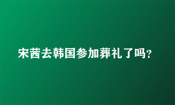 宋茜去韩国参加葬礼了吗？