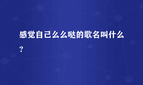 感觉自己么么哒的歌名叫什么？