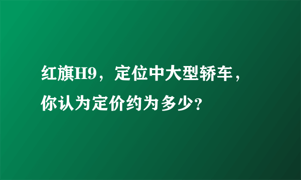 红旗H9，定位中大型轿车，你认为定价约为多少？