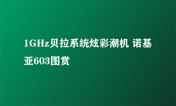 1GHz贝拉系统炫彩潮机 诺基亚603图赏