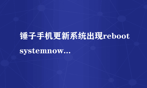 锤子手机更新系统出现rebootsystemnow确定后就出现了锤子标志