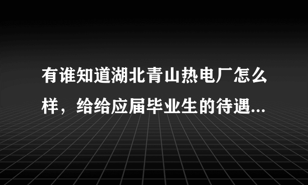 有谁知道湖北青山热电厂怎么样，给给应届毕业生的待遇怎么样了？