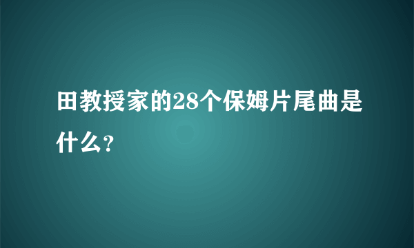 田教授家的28个保姆片尾曲是什么？