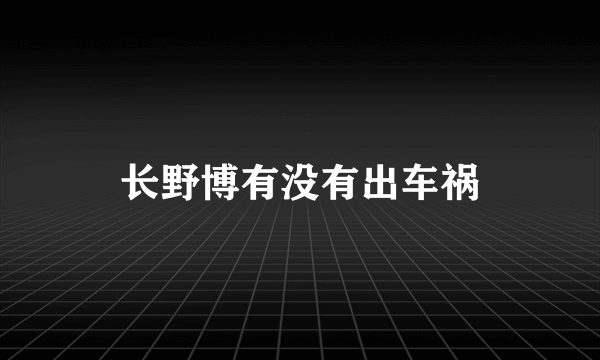 长野博有没有出车祸