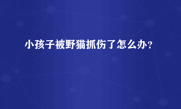 小孩子被野猫抓伤了怎么办？