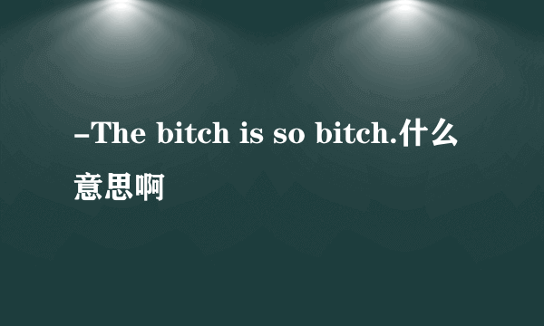 -The bitch is so bitch.什么意思啊